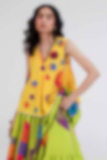 Yellow Cotton Polka Dot Printed Top by Gulabo By Abu Sandeep at Pernia's Pop Up Shop