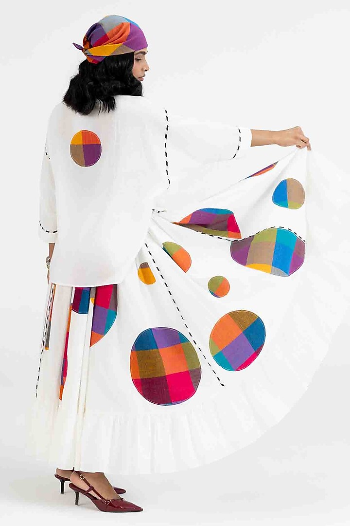 Off-White Cotton Polka Dot Printed Top by Gulabo By Abu Sandeep at Pernia's Pop Up Shop