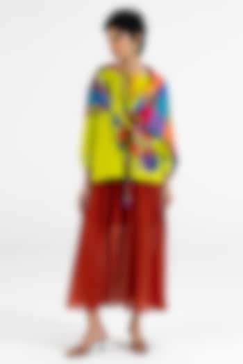 Lime Green Cotton Polka Dot Printed Top by Gulabo By Abu Sandeep at Pernia's Pop Up Shop