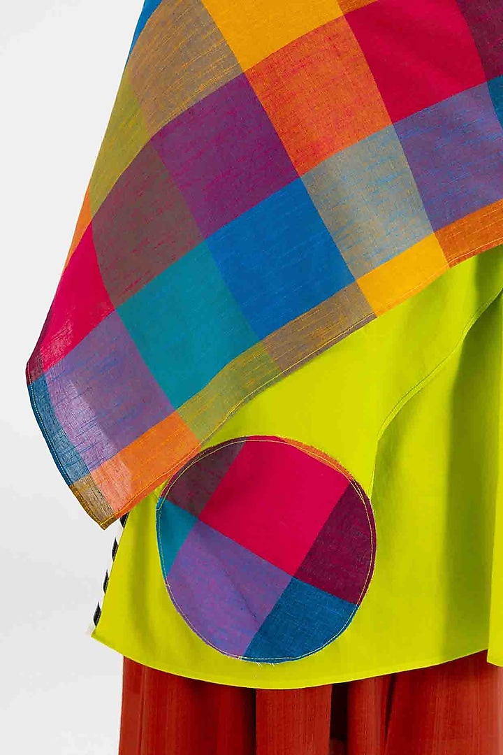 Lime Green Cotton Polka Dot Printed Top by Gulabo By Abu Sandeep at Pernia's Pop Up Shop