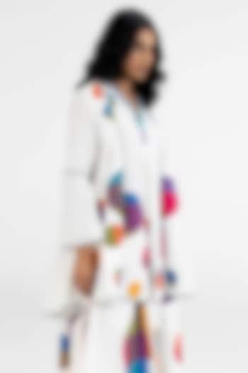 Off-White Cotton Polka Dot Printed Tunic by Gulabo By Abu Sandeep at Pernia's Pop Up Shop