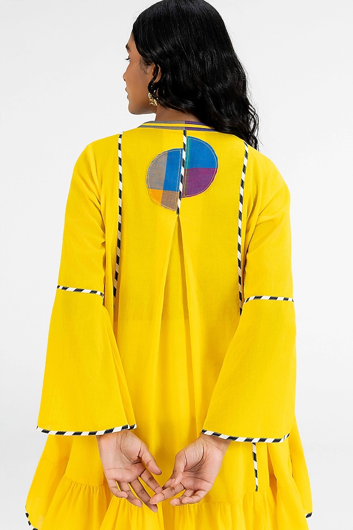 Yellow Cotton Polka Dot Printed Tunic by Gulabo By Abu Sandeep at Pernia's Pop Up Shop
