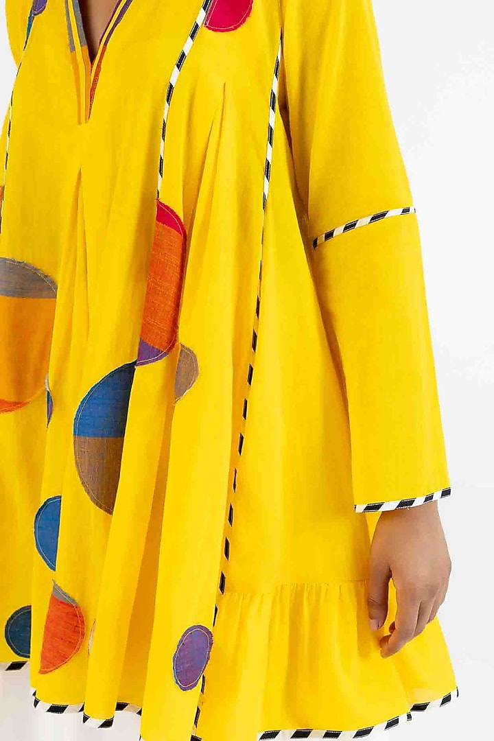 Yellow Cotton Polka Dot Printed Tunic by Gulabo By Abu Sandeep at Pernia's Pop Up Shop