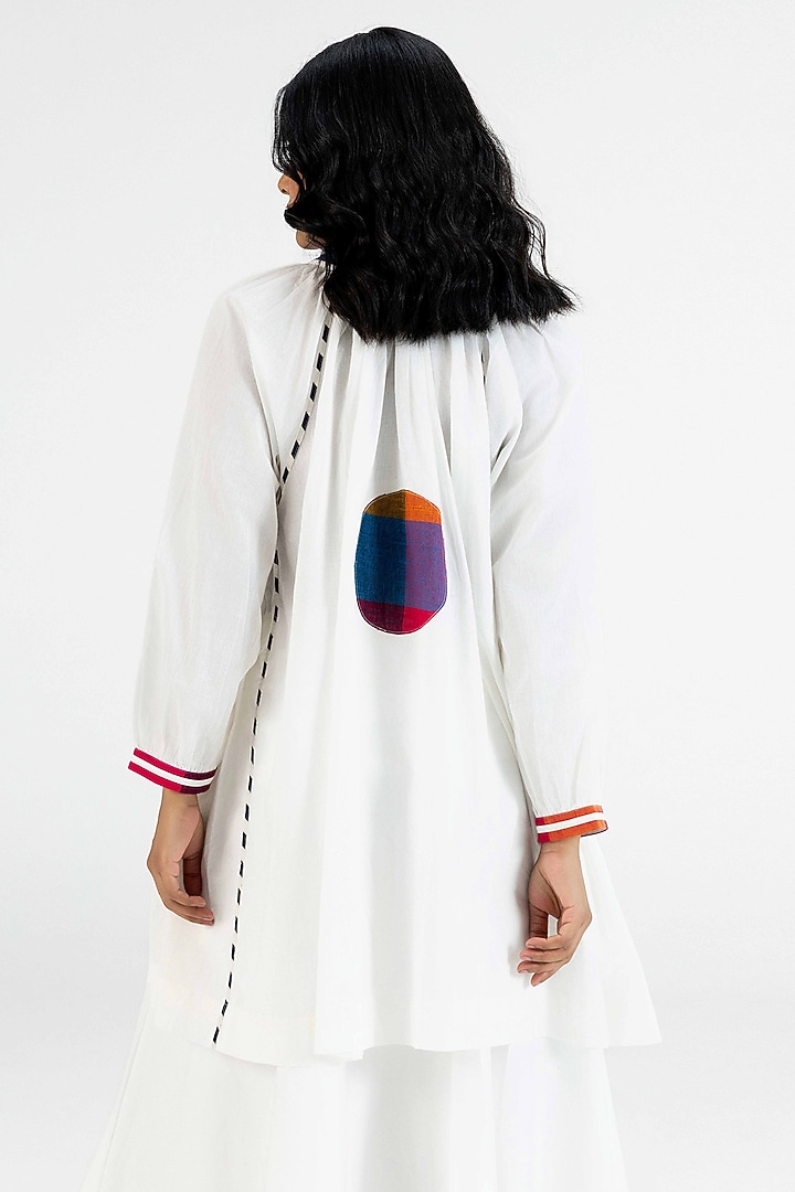 Off-White Cotton Polka Dot Printed Tunic by Gulabo By Abu Sandeep at Pernia's Pop Up Shop
