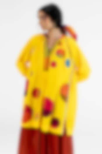 Yellow Cotton Polka Dot Printed Tunic by Gulabo By Abu Sandeep at Pernia's Pop Up Shop