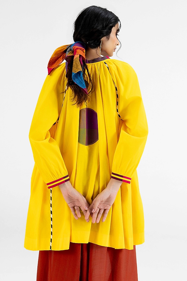 Yellow Cotton Polka Dot Printed Tunic by Gulabo By Abu Sandeep at Pernia's Pop Up Shop
