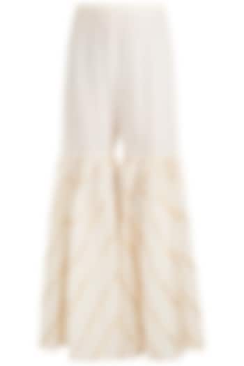 Off White Embroidered Gharara Style Pants by Gulabo By Abu Sandeep at Pernia's Pop Up Shop