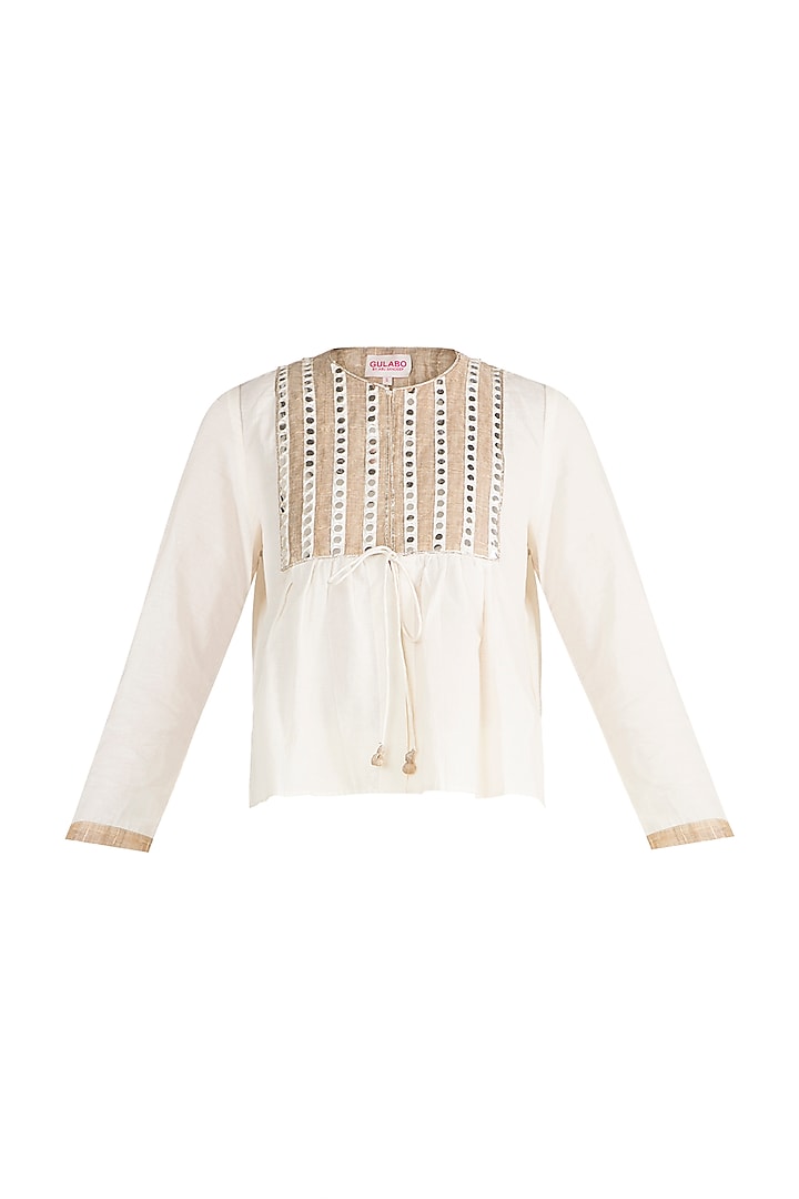 Off White Embroidered Gilet Top by Gulabo By Abu Sandeep