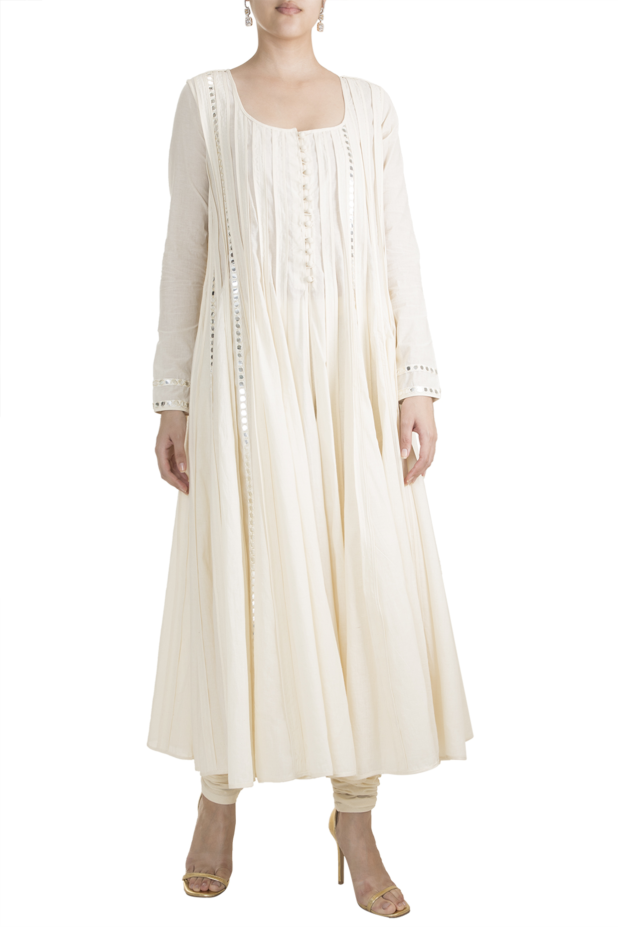 off white anarkali kurta