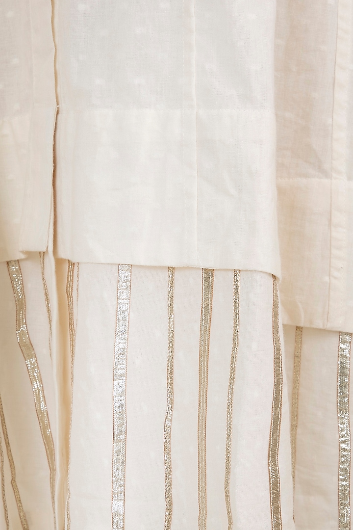Off White Embroidered Sleeveless Tunic by Gulabo By Abu Sandeep at Pernia's Pop Up Shop