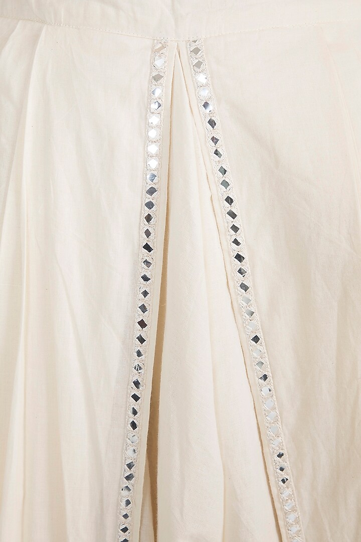 Off White Embroidered Dhoti Style Pants by Gulabo By Abu Sandeep at Pernia's Pop Up Shop