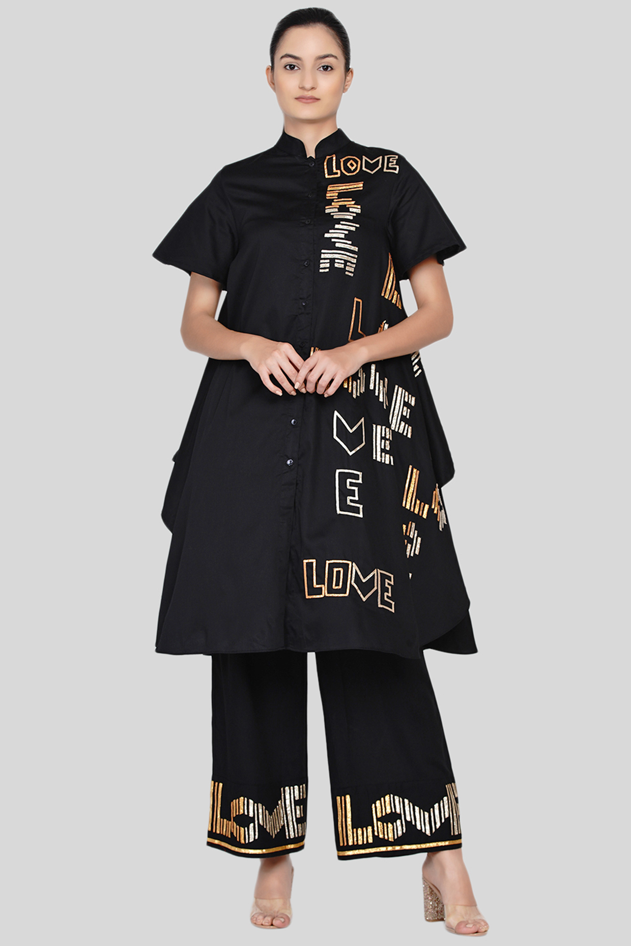 Black Embroidered Tunic by Gulabo By Abu Sandeep at Pernia's Pop Up Shop