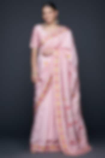 Pink Viscose Chanderi Silk Party Wear Saree by Gulabo By Abu Sandeep at Pernia's Pop Up Shop