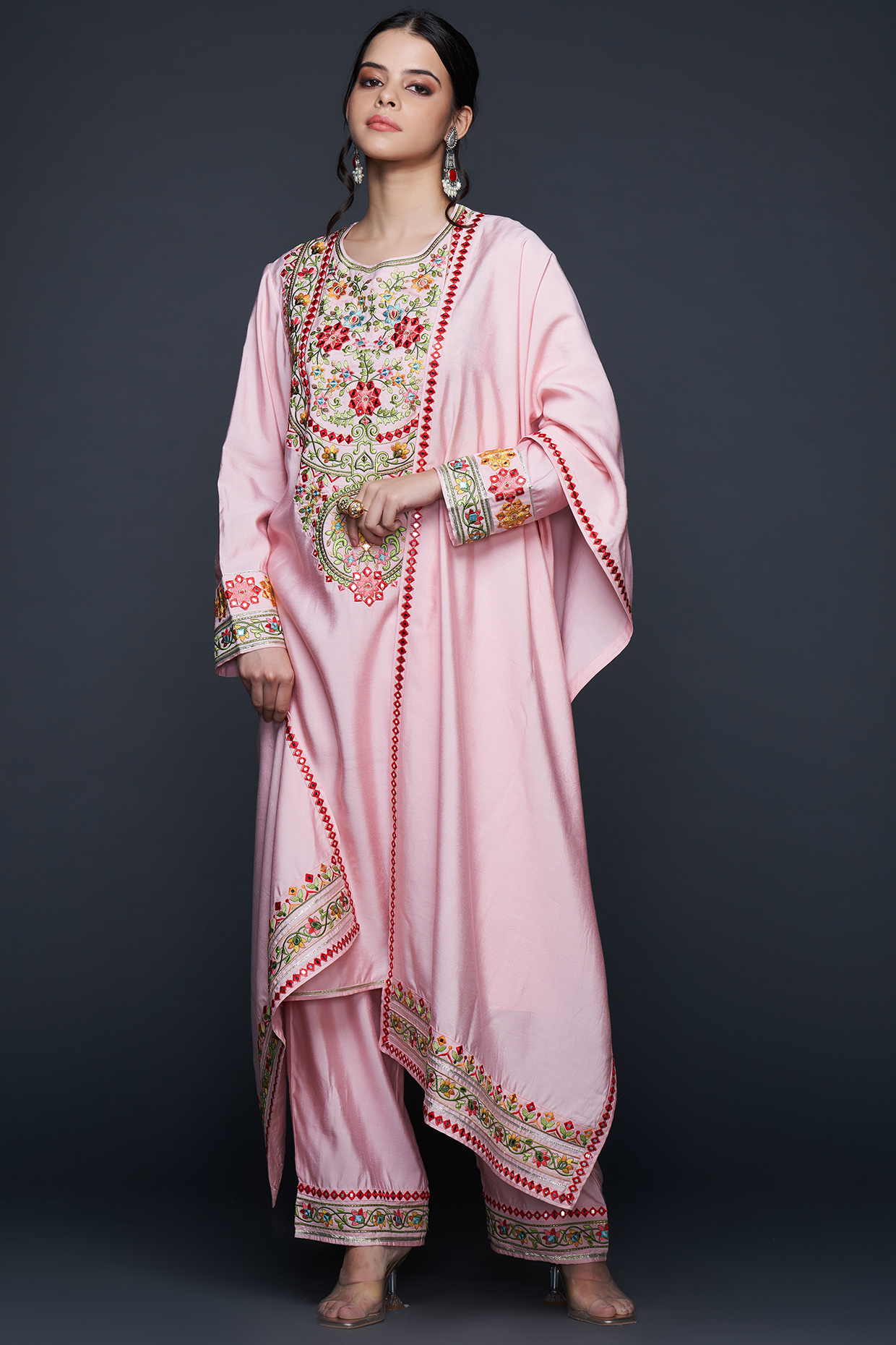 Pink Viscose Chanderi Silk Dupatta by Gulabo By Abu Sandeep at Pernia's Pop Up Shop