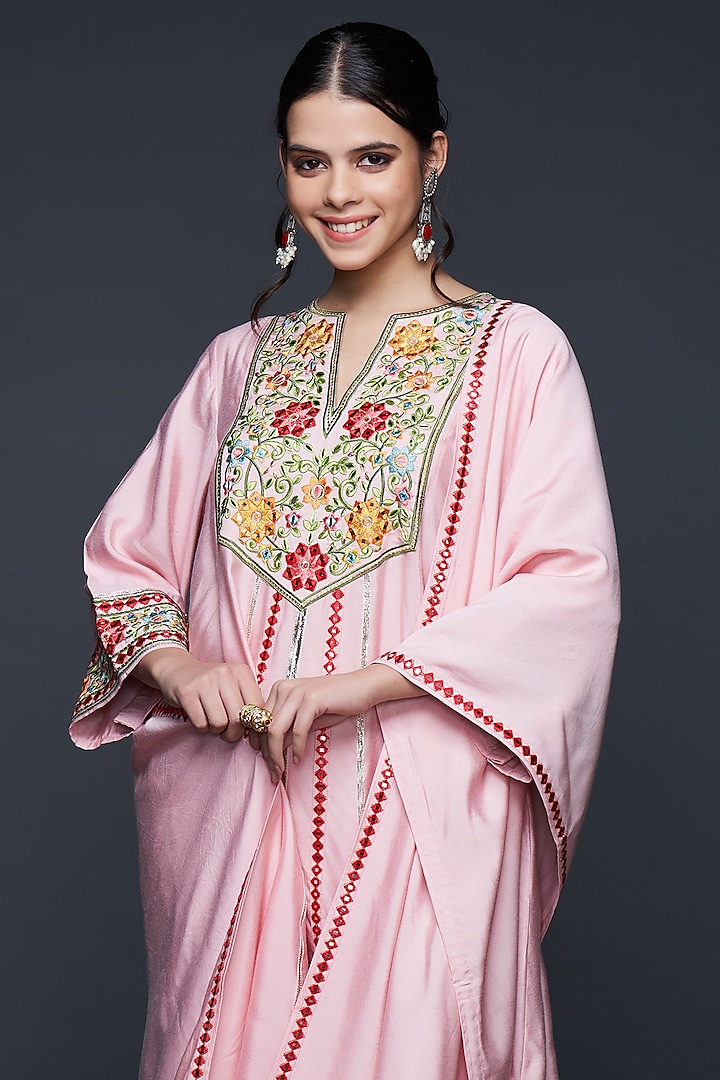Pink Viscose Chanderi Silk Dupatta by Gulabo By Abu Sandeep at Pernia's Pop Up Shop
