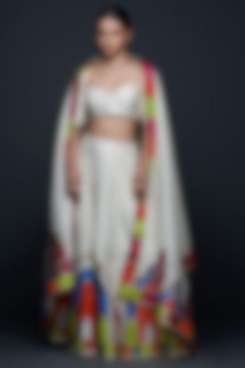 Off-White Cotton Silk Gota Applique Wedding Lehenga by Gulabo By Abu Sandeep at Pernia's Pop Up Shop