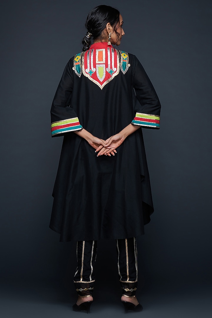 Black Cotton Silk D-Tunic by Gulabo By Abu Sandeep at Pernia's Pop Up Shop