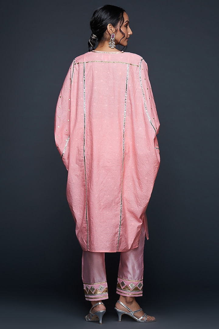 Peach Chanderi Pants by Gulabo By Abu Sandeep at Pernia's Pop Up Shop