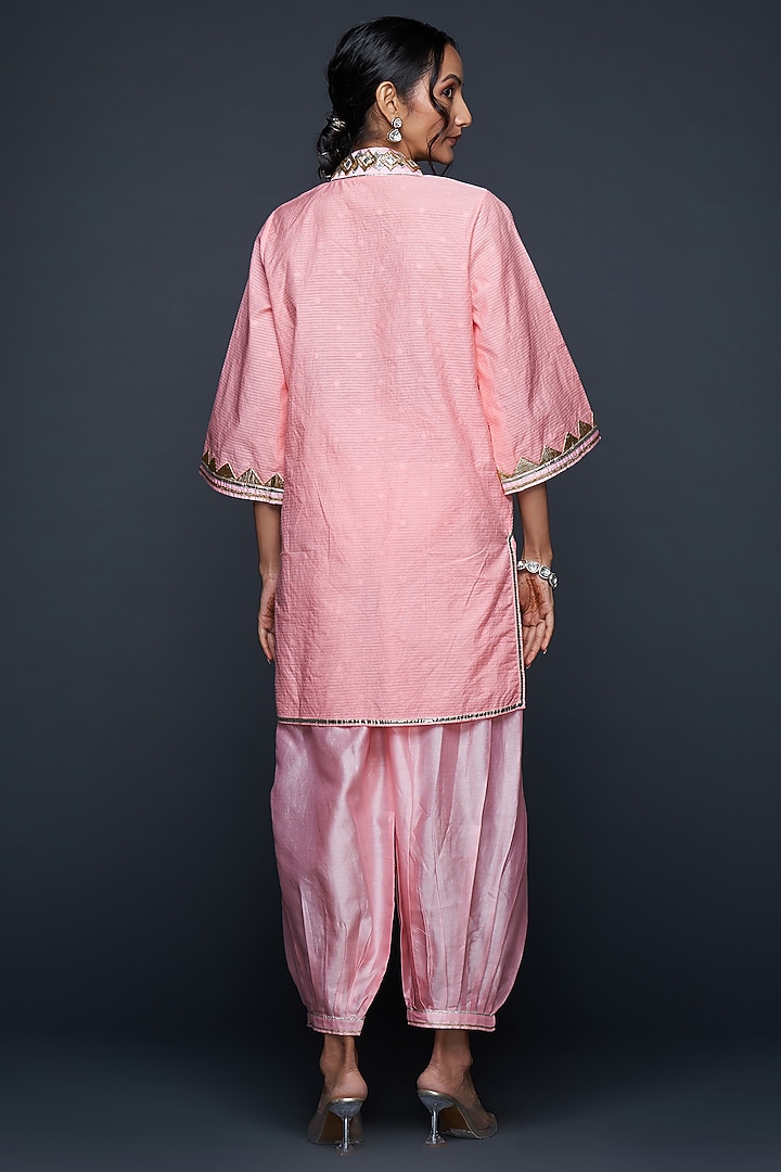 Peach Jamdani Salwar Pants by Gulabo By Abu Sandeep at Pernia's Pop Up Shop