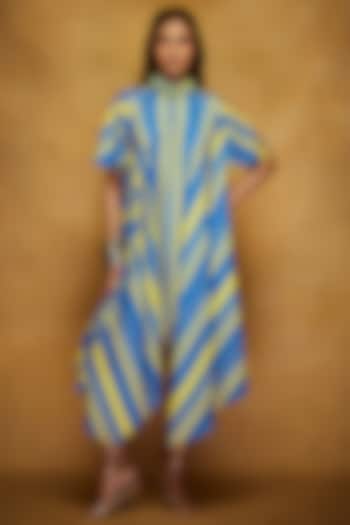 Blue & Yellow Printed Tunic by Gulabo By Abu Sandeep at Pernia's Pop Up Shop