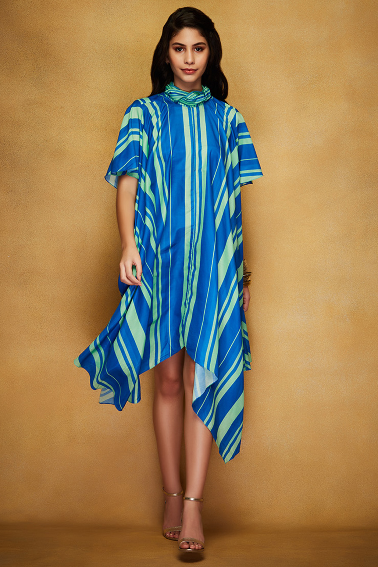 Blue & Green Printed Tunic by Gulabo By Abu Sandeep at Pernia's Pop Up Shop
