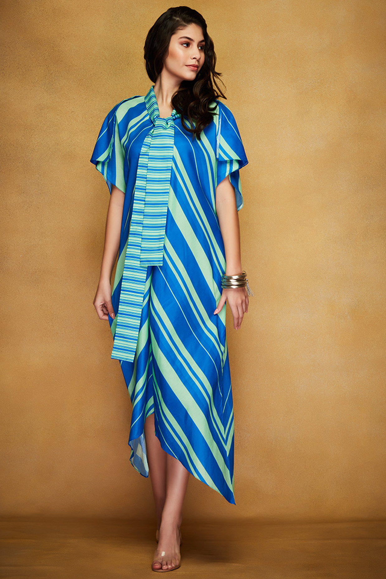 Blue & Green Digitally Printed Tunic by Gulabo By Abu Sandeep at Pernia's Pop Up Shop
