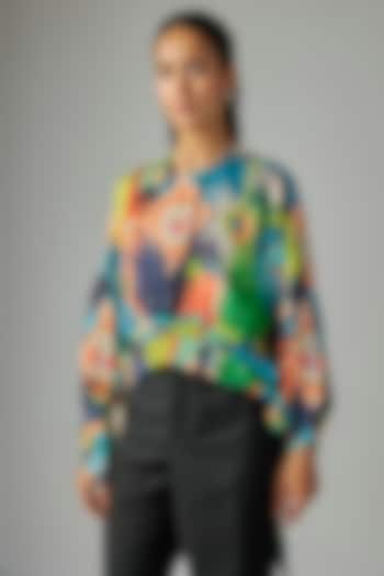 Multi-Colored Modal Satin Top by Gulabo By Abu Sandeep at Pernia's Pop Up Shop