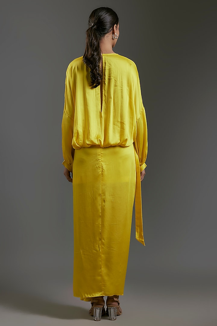 Yellow Modal Satin Top by Gulabo By Abu Sandeep at Pernia's Pop Up Shop