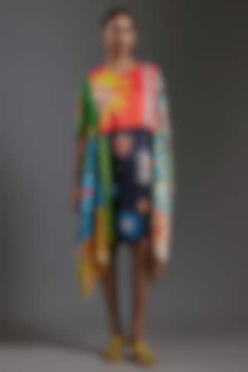 Multi-Colored Modal Satin Printed Summer Shirt Dress by Gulabo By Abu Sandeep at Pernia's Pop Up Shop
