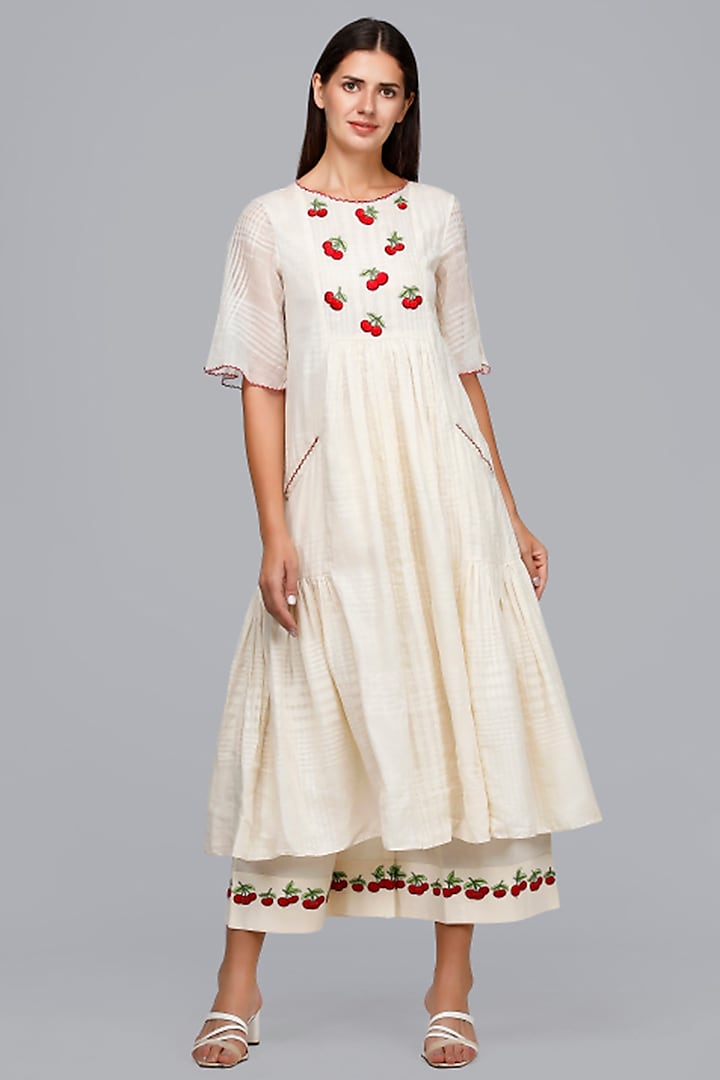 White Embroidered Dress by Gulabo By Abu Sandeep