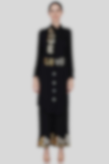 Black Gota Embroidered Tunic by Gulabo By Abu Sandeep at Pernia's Pop Up Shop