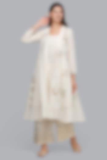 Off White Gota Embroidered Coat by Gulabo By Abu Sandeep
