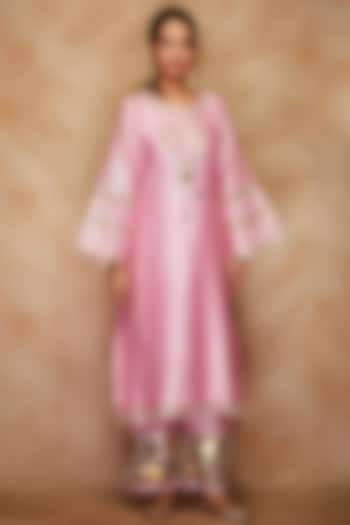 Pink Silk Pants by Gulabo By Abu Sandeep