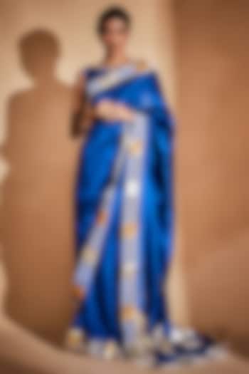 Royal Blue Embroidered Saree Set by Gulabo By Abu Sandeep