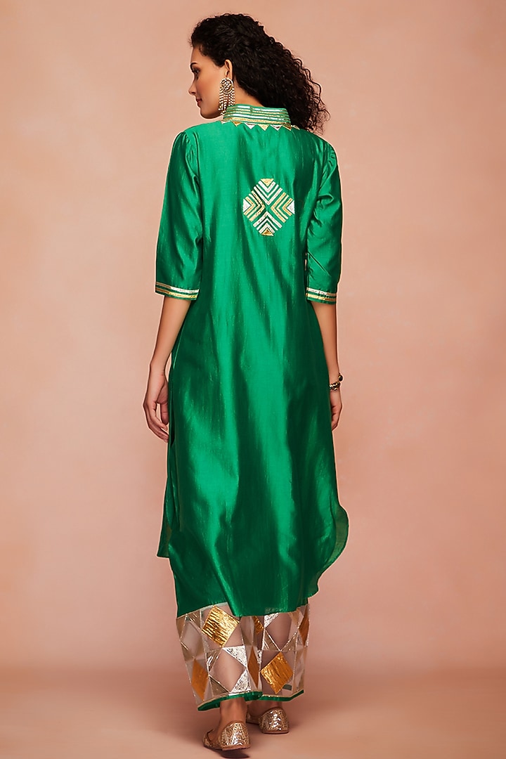 Green Embroidered Ijar Pants by Gulabo By Abu Sandeep at Pernia's Pop Up Shop