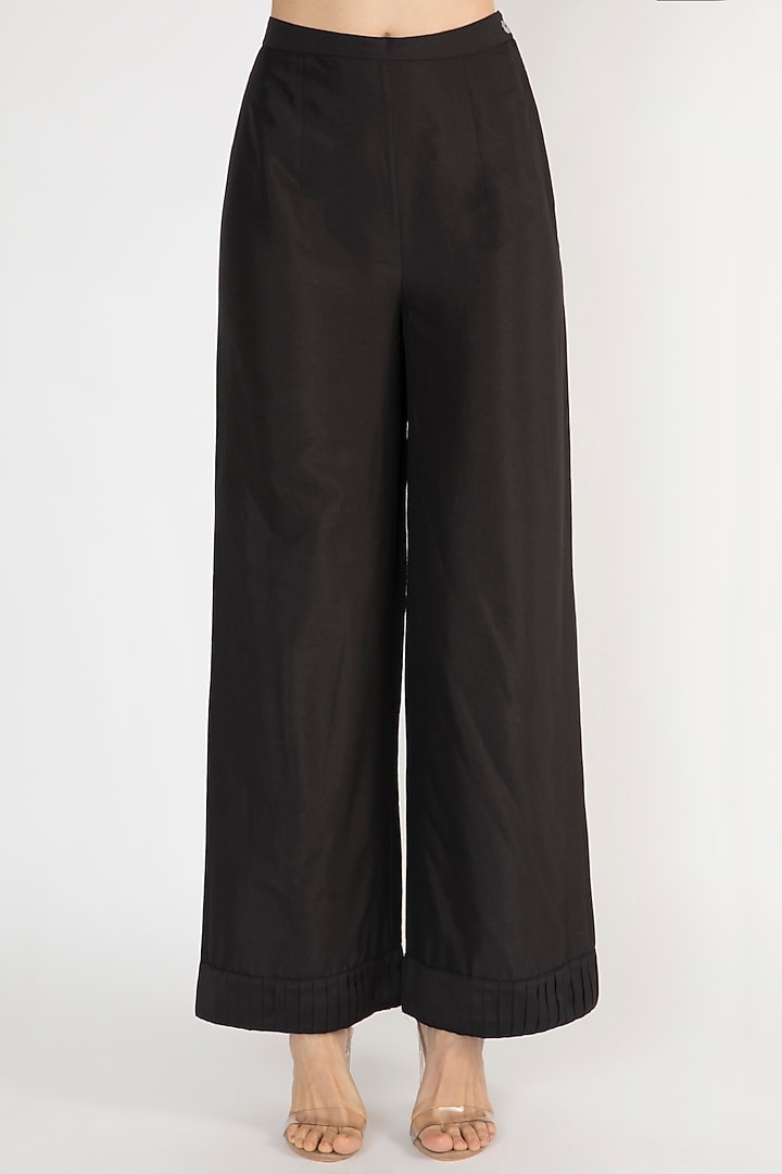 Black Embellished Striped Palazzo Pants by Gulabo By Abu Sandeep at Pernia's Pop Up Shop