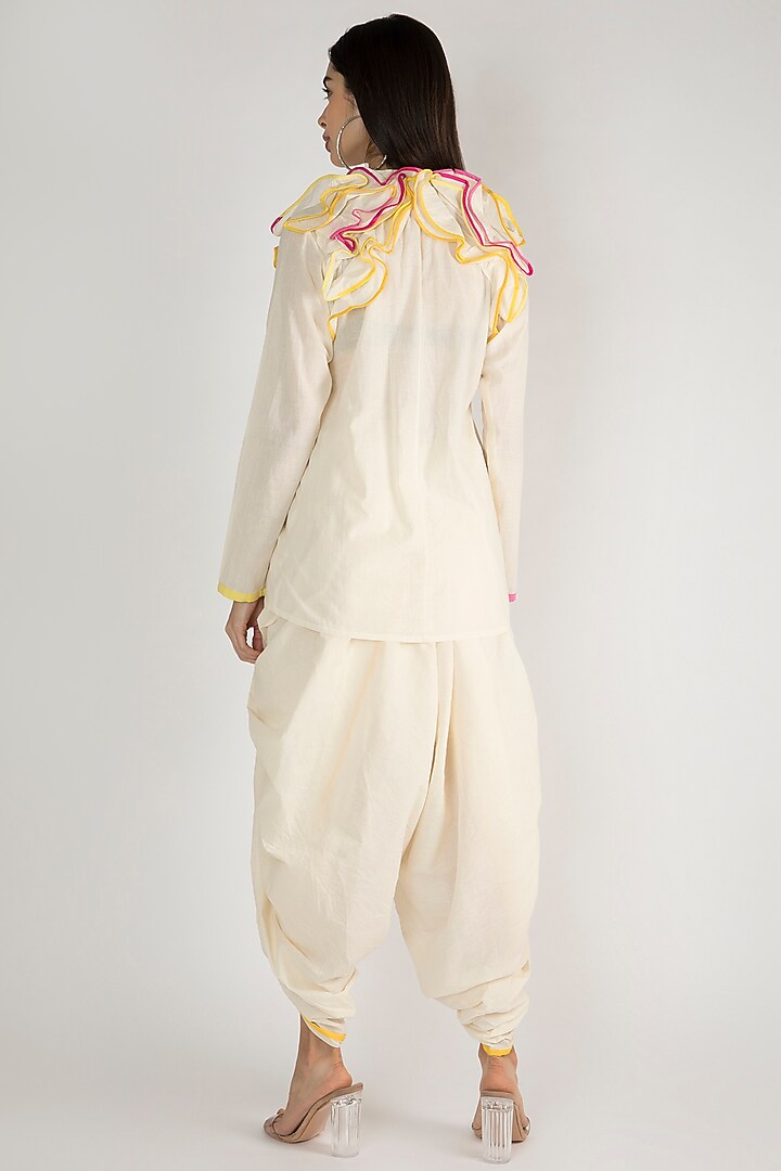 Off White Kora Cotton Dhoti Pants by Gulabo By Abu Sandeep at Pernia's Pop Up Shop