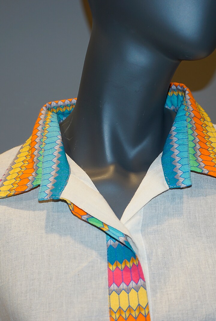 Off White Tunic Top by Gulabo By Abu Sandeep at Pernia's Pop Up Shop