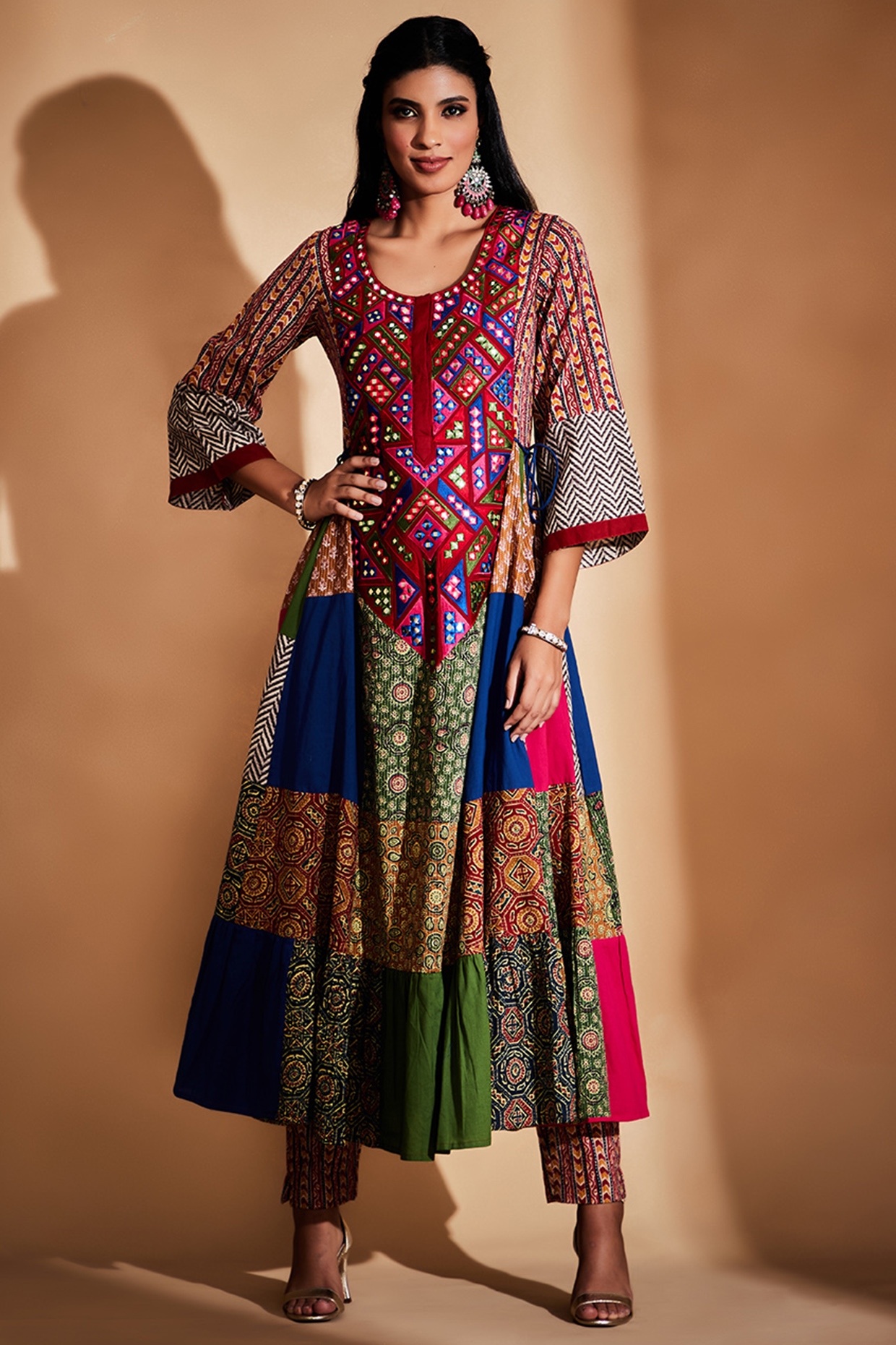 Multi-Colored Printed & Embroidered Party Wear Anarkali  by Gulabo By Abu Sandeep at Pernia's Pop Up Shop