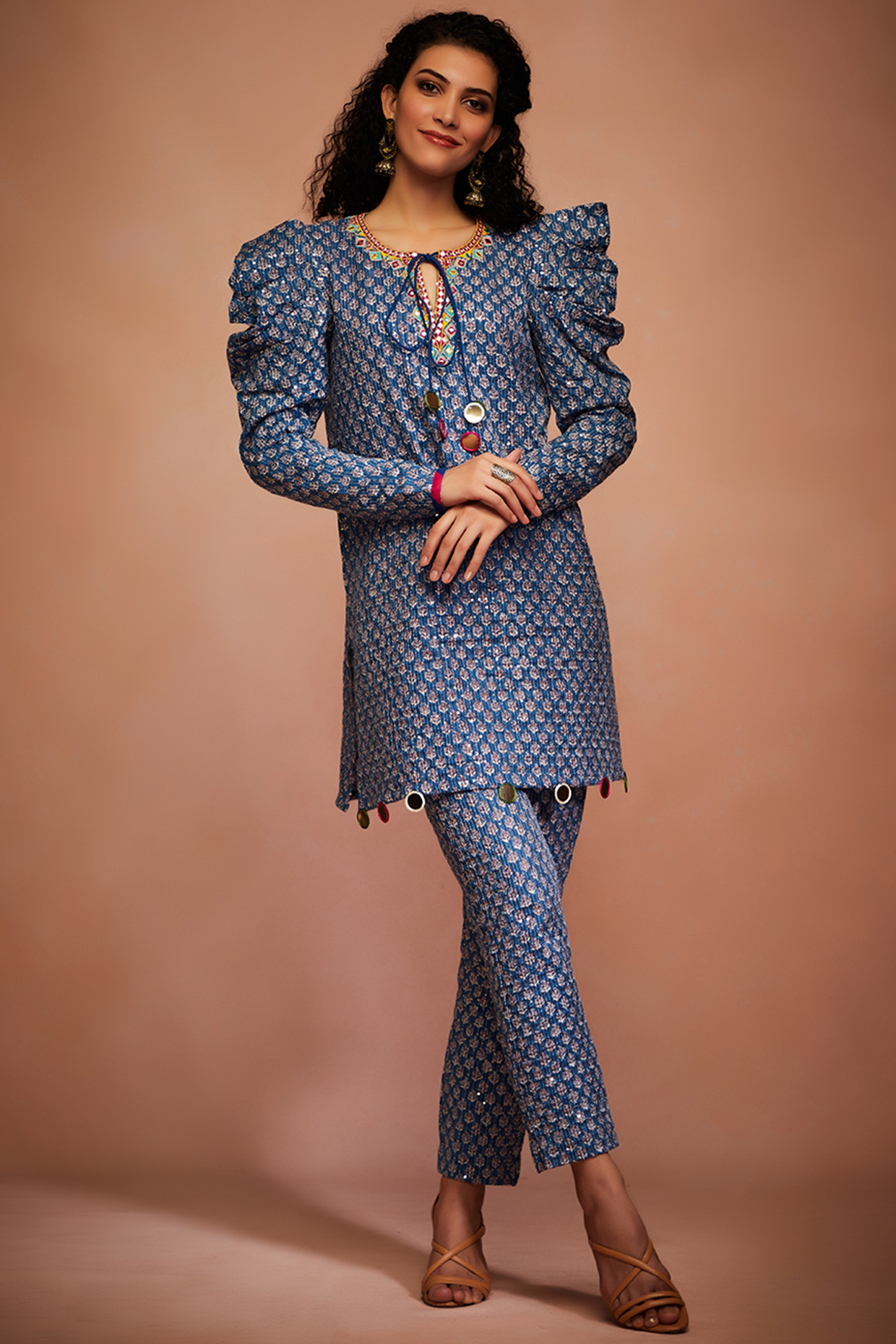 Cobalt Blue Cotton Co-Ord Set by Gulabo By Abu Sandeep at Pernia's Pop Up Shop