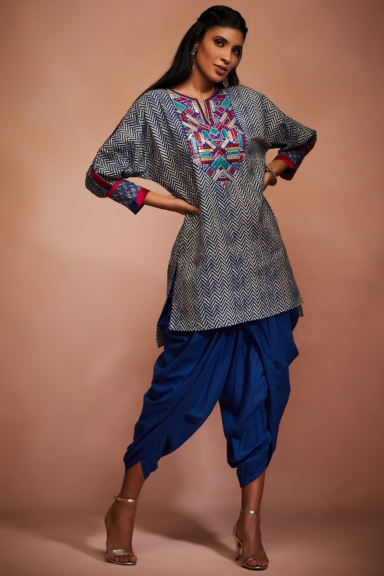 Buy Multi-color Handmade Premium Satin Silk Dhoti and Blouse Set for Women,  Partywear & Wedding Wear Custom Made Dhoti Crop Top Set Online in India -  Etsy