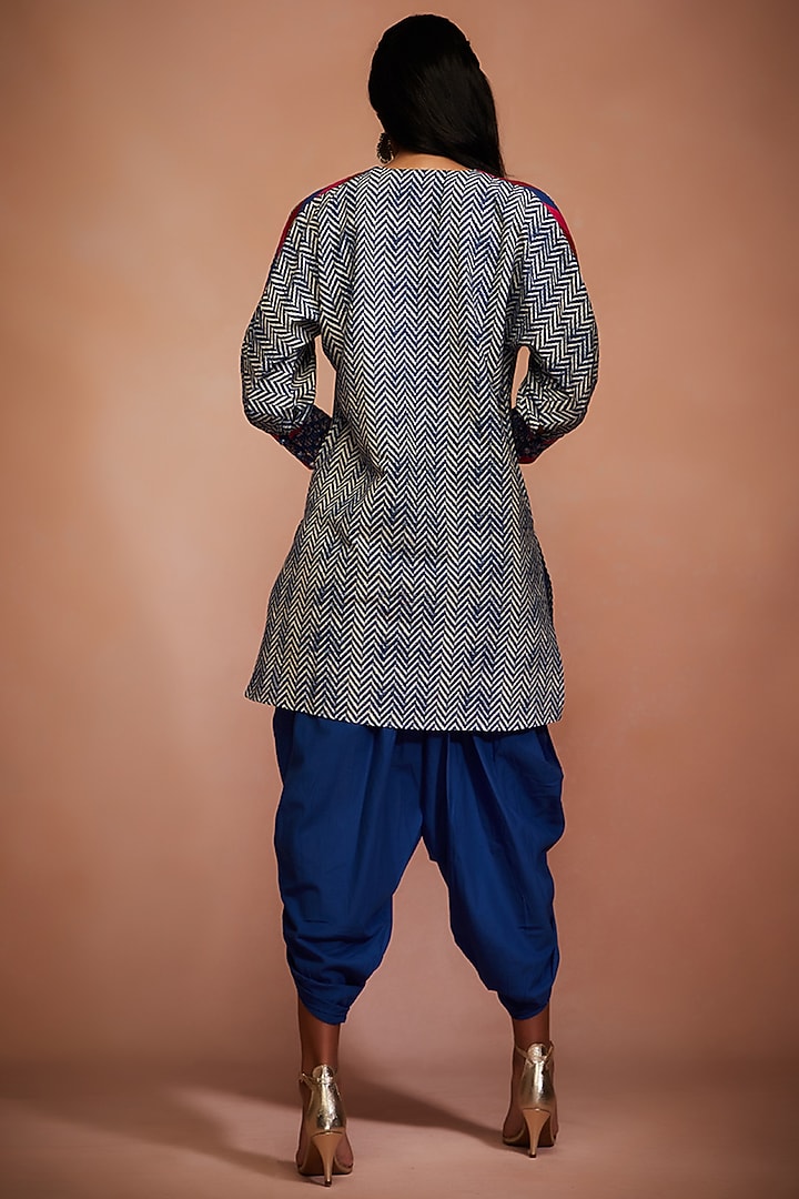 Cobalt Blue Cotton Dhoti by Gulabo By Abu Sandeep at Pernia's Pop Up Shop