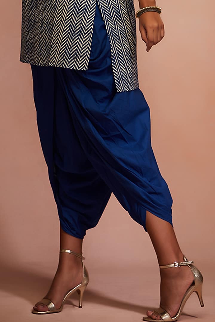 Cobalt Blue Cotton Dhoti by Gulabo By Abu Sandeep at Pernia's Pop Up Shop