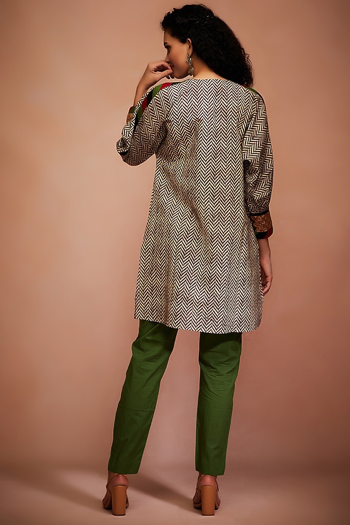 Green Cotton Cigarette Pants by Gulabo By Abu Sandeep at Pernia's Pop Up Shop