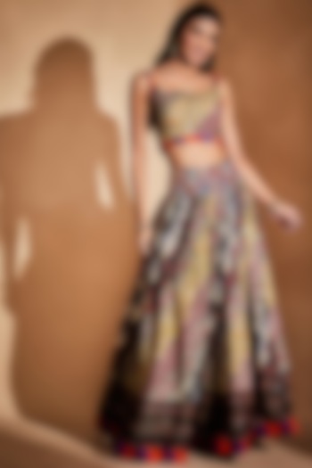 Multi-Colored Printed Skirt by Gulabo By Abu Sandeep at Pernia's Pop Up Shop
