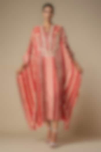 Maroon Modal Satin Kaftan by Gulabo By Abu Sandeep at Pernia's Pop Up Shop