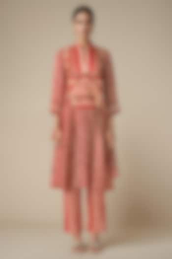 Maroon Modal Satin Kurta by Gulabo By Abu Sandeep at Pernia's Pop Up Shop