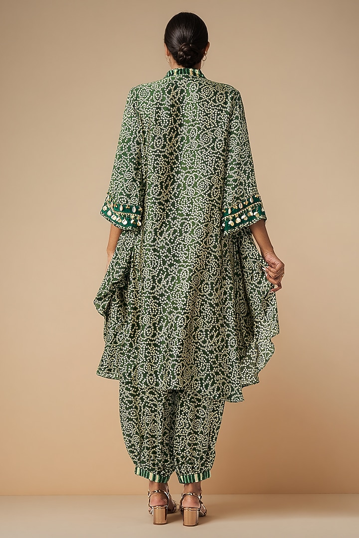 Olive Green Modal Satin Kurta by Gulabo By Abu Sandeep at Pernia's Pop Up Shop