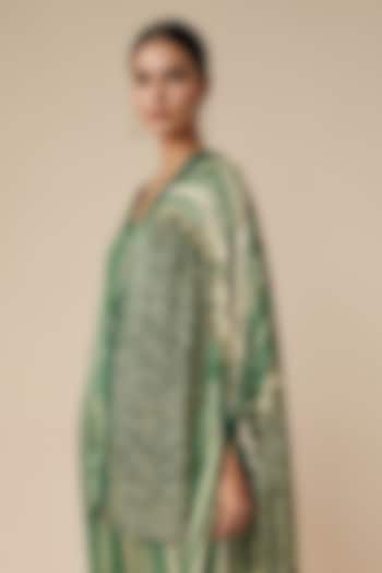 Olive Green Modal Satin Shirt by Gulabo By Abu Sandeep at Pernia's Pop Up Shop