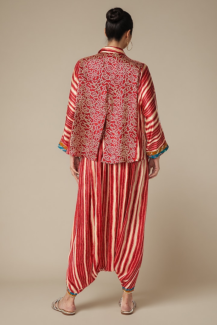 Maroon Modal Satin Shirt Blouse by Gulabo By Abu Sandeep at Pernia's Pop Up Shop